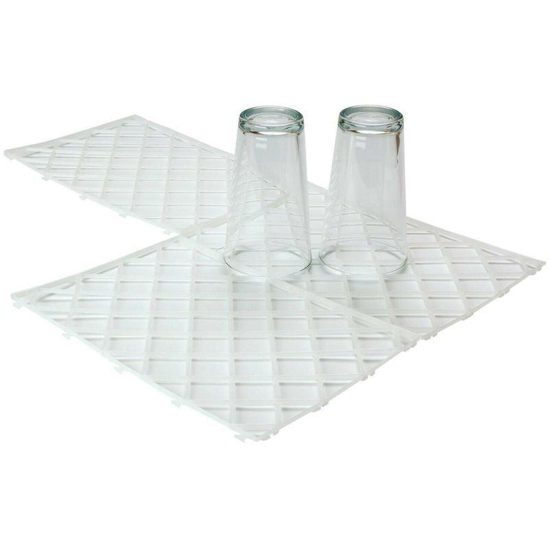 10 x Interlocking Glass Mats Clear Plastic Pub Bar Liner Shelf Matting 8" x 12"