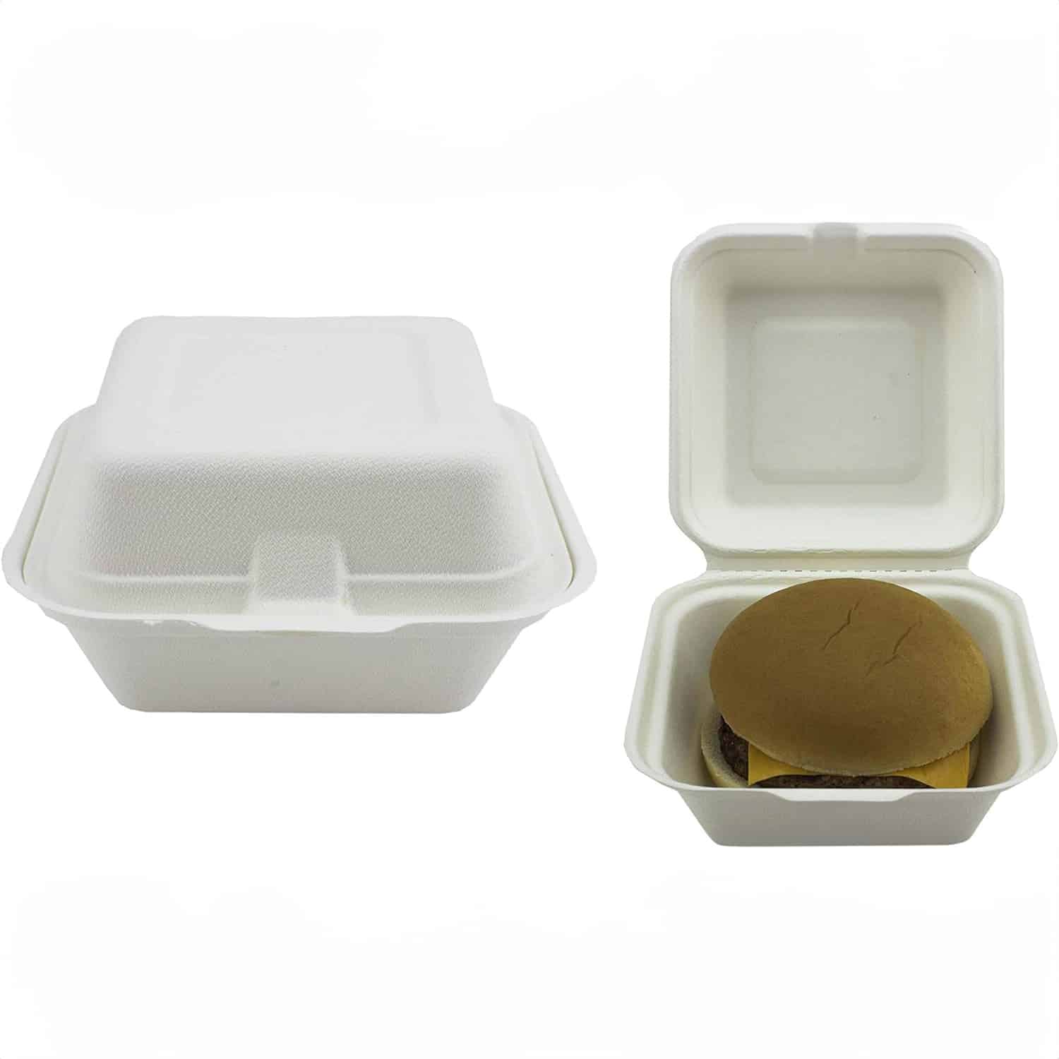 Bagasse Burger Boxes 6" x 6''