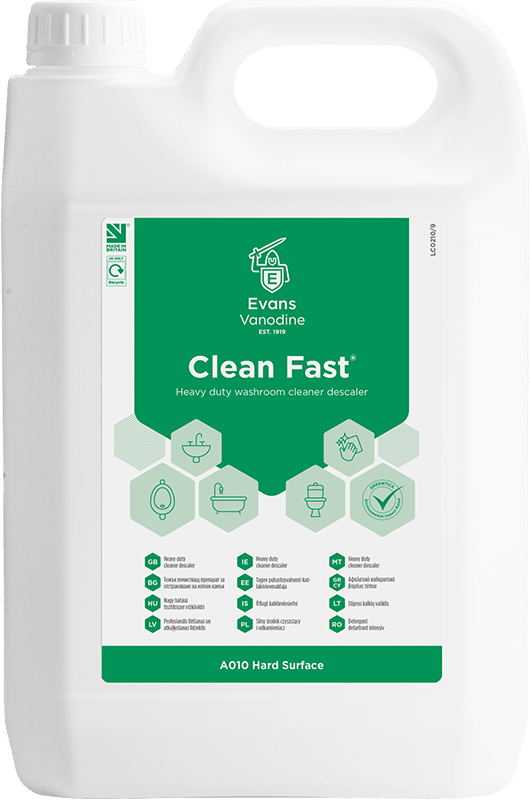 Evans Clean Fast - Heavy Duty Perfumed Washroom Cleaner 5 Ltr Bottle