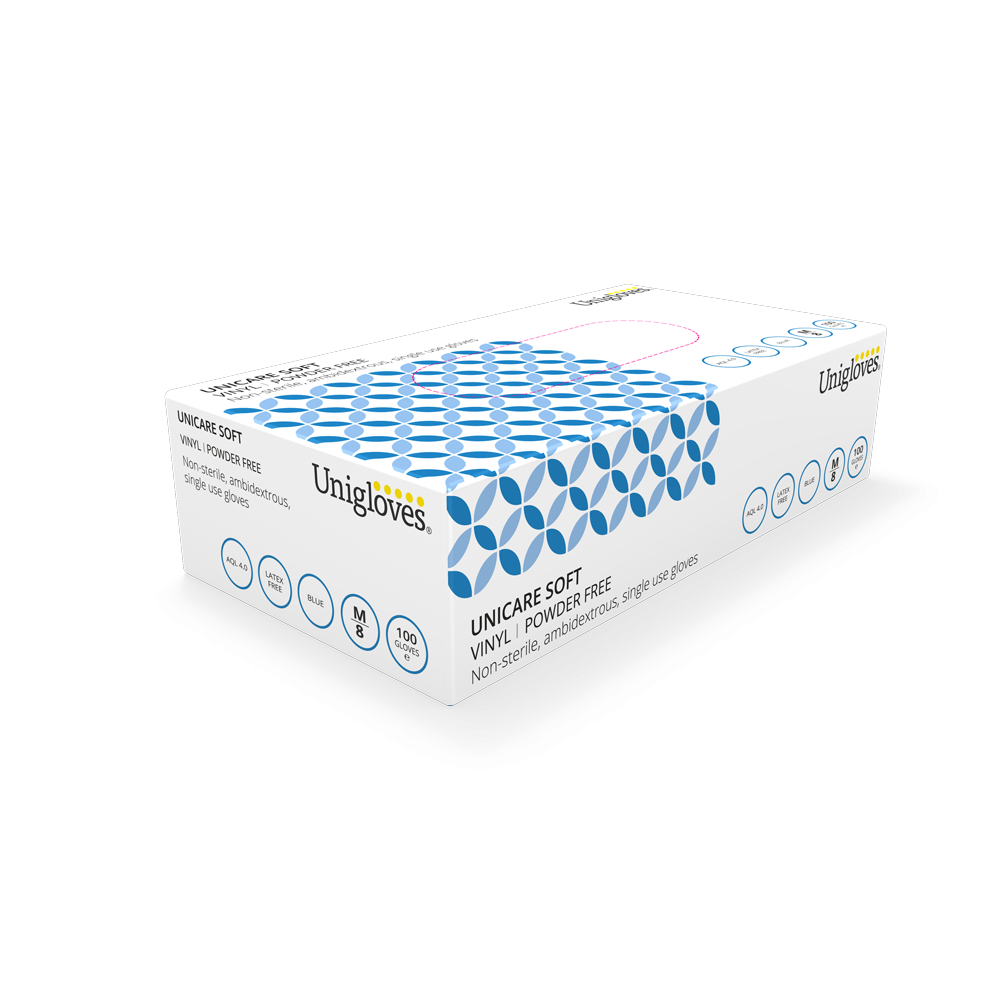 M - Blue Vinyl Gloves