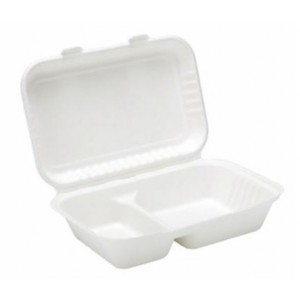 Bagasse 2 Compartment Takeaway Box