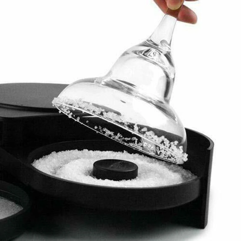 Cocktail Glass Rimmer for Salt Sugar Lime Folding Plastic Bar Dispenser Black 4 Cocktail Glass Rimmer for Salt Sugar Lime Folding Plastic Bar Dispenser Black - Image 4