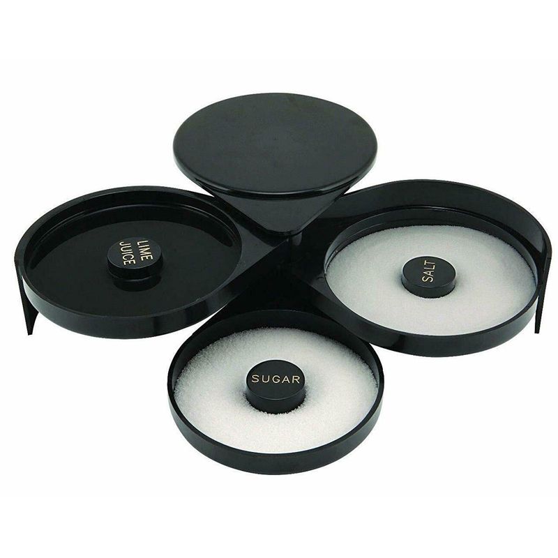 Cocktail Glass Rimmer for Salt Sugar Lime Folding Plastic Bar Dispenser Black