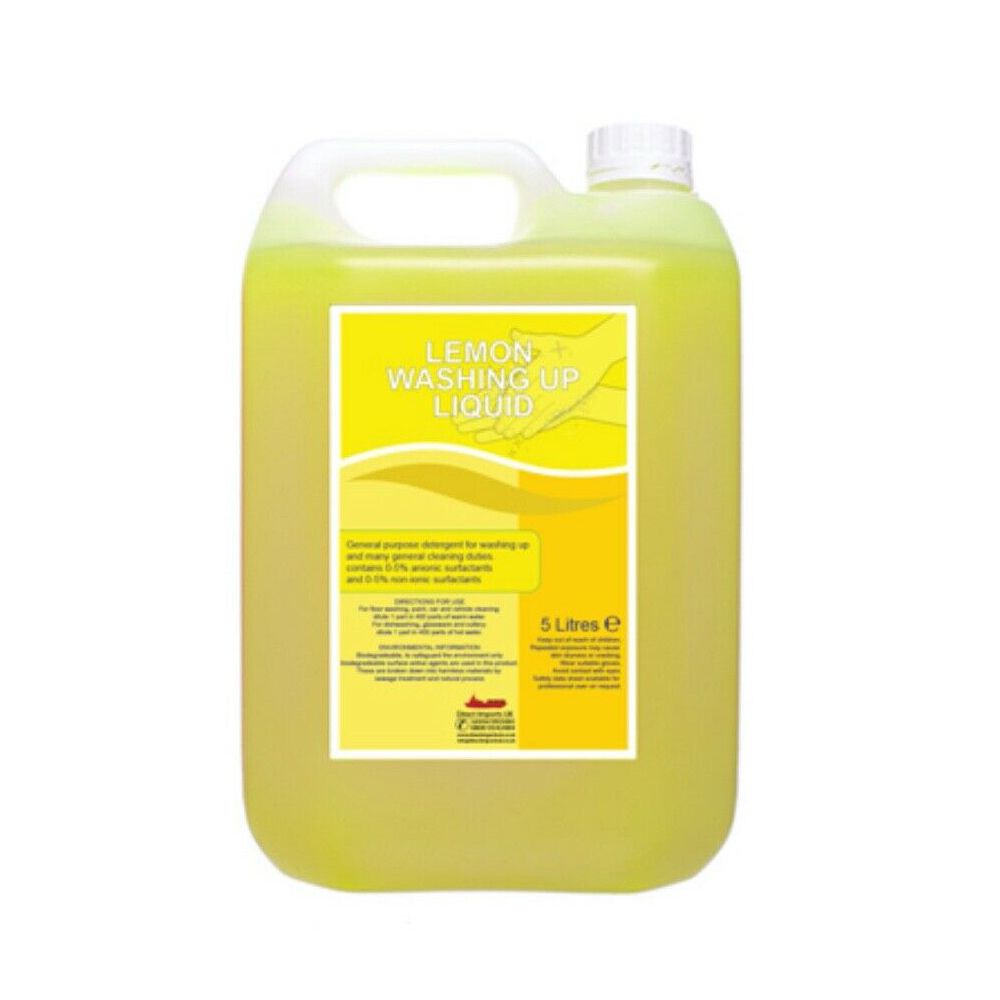 Concentrated Lemon Washing Up Liquid - Professional Catering Quality - 5 Litres