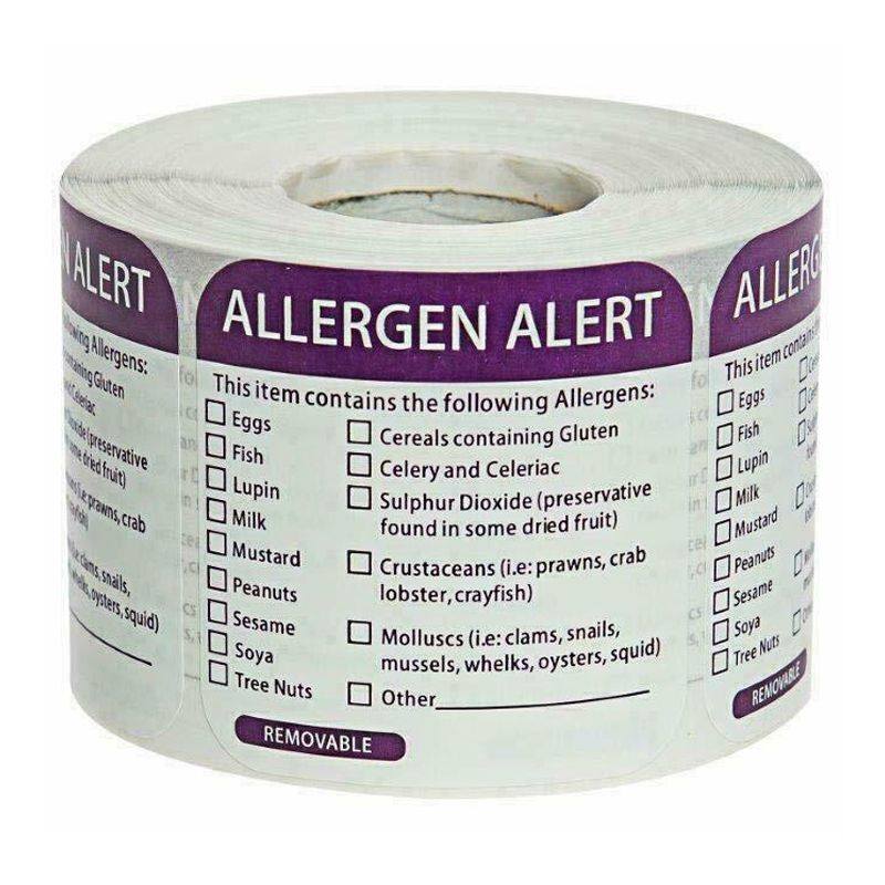 Food Allergy Allergen Warning Label Catering Sticker 500 We Can Source It