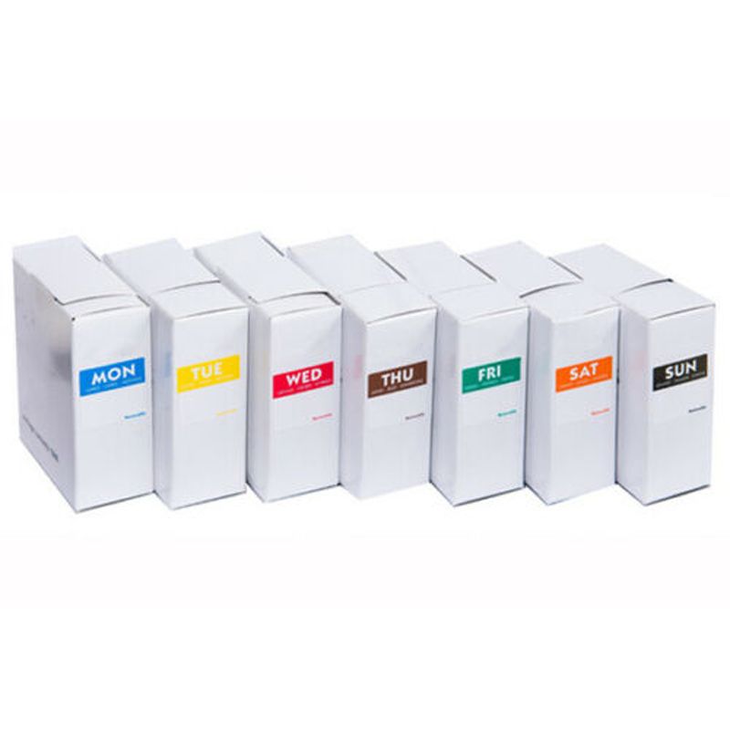 25mm Square Food Date Labels - Single Days & Full Weeks Set