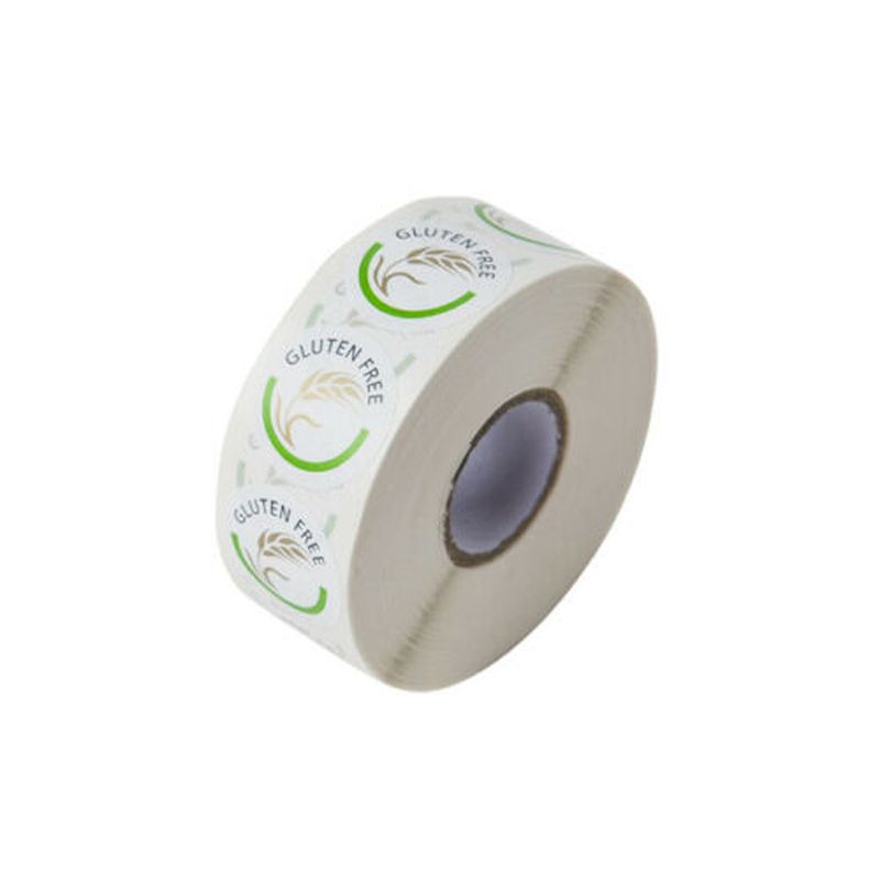 Gluten Free Food Allergen Warning Labels 25mm Round - 1000 Labels Per Roll- Perfect for all Catering