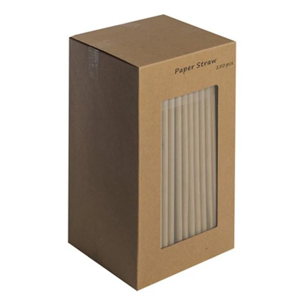 Kraft Paper Straws 8" (20cm) 6mm Bore 2 Kraft Paper Straws 8" (20cm) 6mm Bore - Image 2