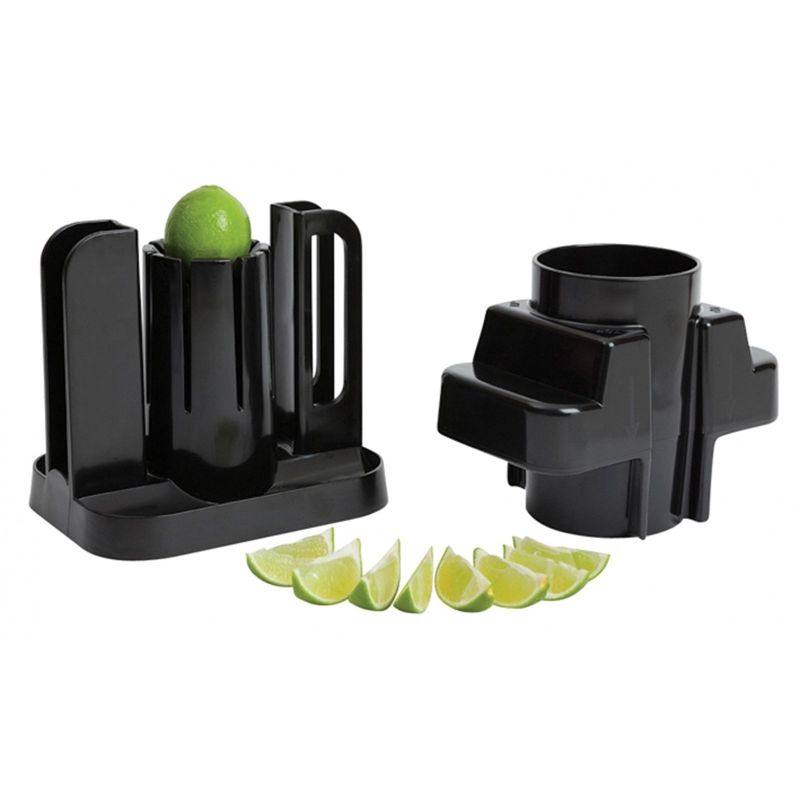Lemon Lime Wedger Fruit Cutter Segmenter Slicer Bar Pub Black Plastic Cocktail