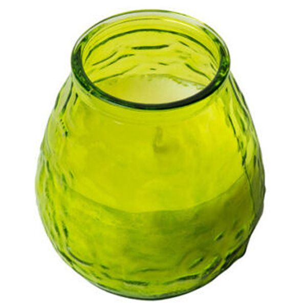 Lime Green Low Boy Candles with 70 Hour Burn Time - Wax Filled Glass Jar