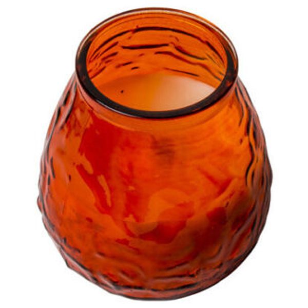 Orange Low Boy Candles with 70 Hour Burn Time - Wax Filled Glass Jar