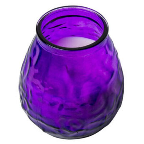 Purple Low Boy Candles with 70 Hour Burn Time - Wax Filled Glass Jar