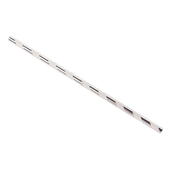 Silver and White Striped Paper Straws 8" (20cm) 6mm Bore