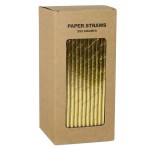 20cm Solid Gold Paper Straws 8" Biodegradable Compostable Eco-Friendly 6mm Bore 