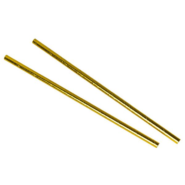 Solid Gold Paper Straws 8"(20cm) Biodegradable Compostable Eco-Friendly 6mm Bore