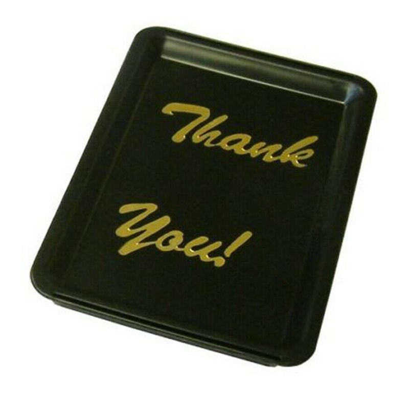 Tip Tray Black Thank You Bill Presenter Tips Restaurant Hotel Bar Cash Change