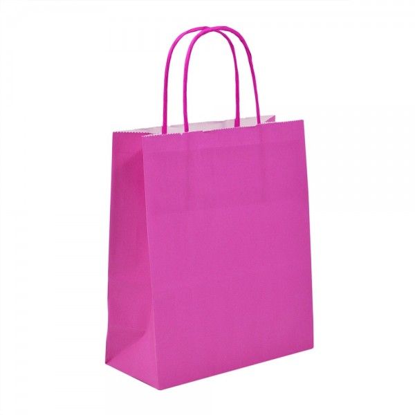 Fuchsia Pink Paper Bags With Twisted Handles - We Can Source It