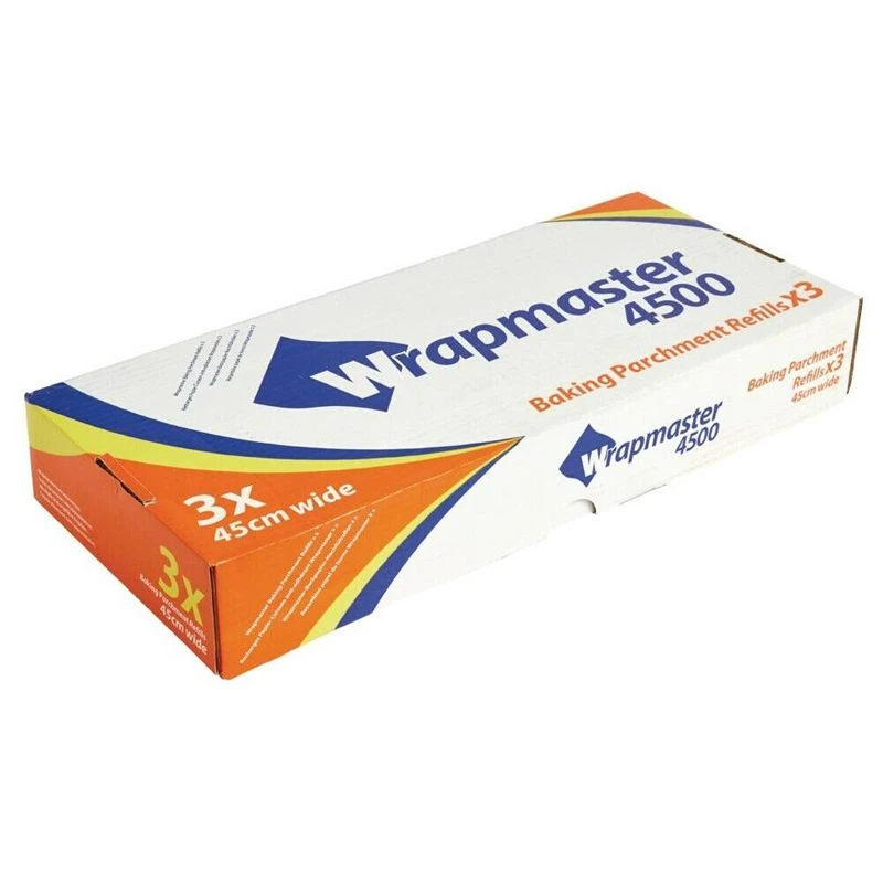Wrapmaster 4500 18" Baking Parchment Paper Refills 450mm x 50m - Box of 3 1 Wrapmaster 4500 18" Baking Parchment Paper Refills 450mm x 50m - Box of 3