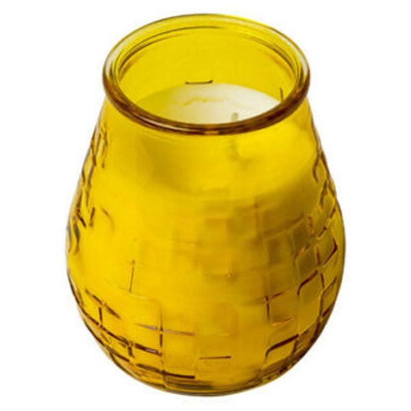 Yellow Low Boy Candles with 70 Hour Burn Time - Wax Filled Glass Jar