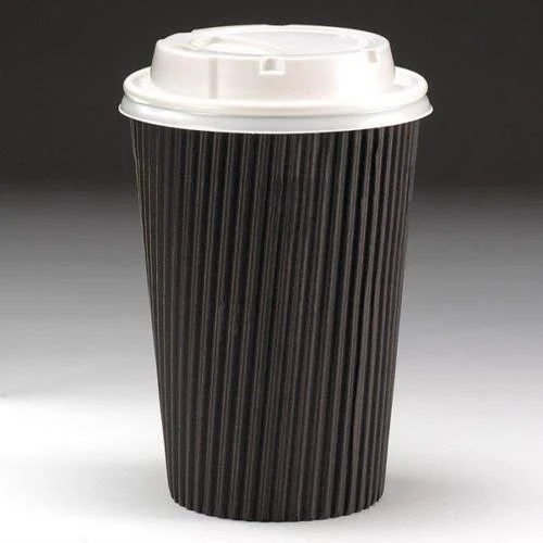 16oz Black Ripple Coffee Cup 3 16oz Black Ripple Coffee Cup - Image 3