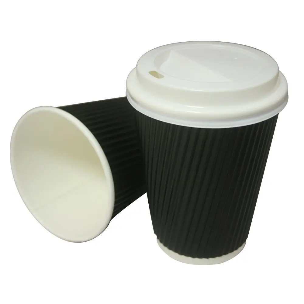 8oz Black Ripple Coffee Cup 3 8oz Black Ripple Coffee Cup - Image 3