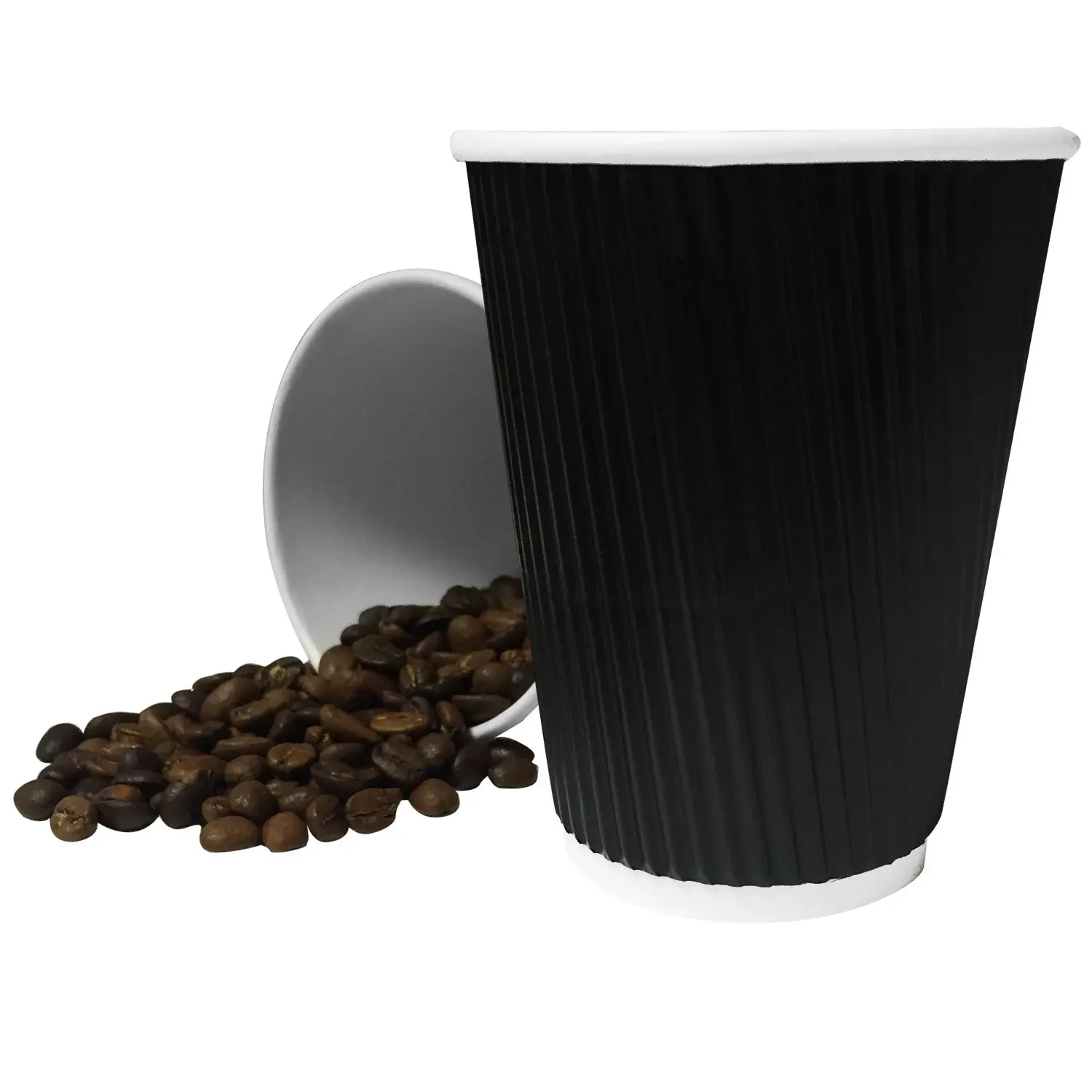 8oz Black Ripple Coffee Cup 1 8oz Black Ripple Coffee Cup