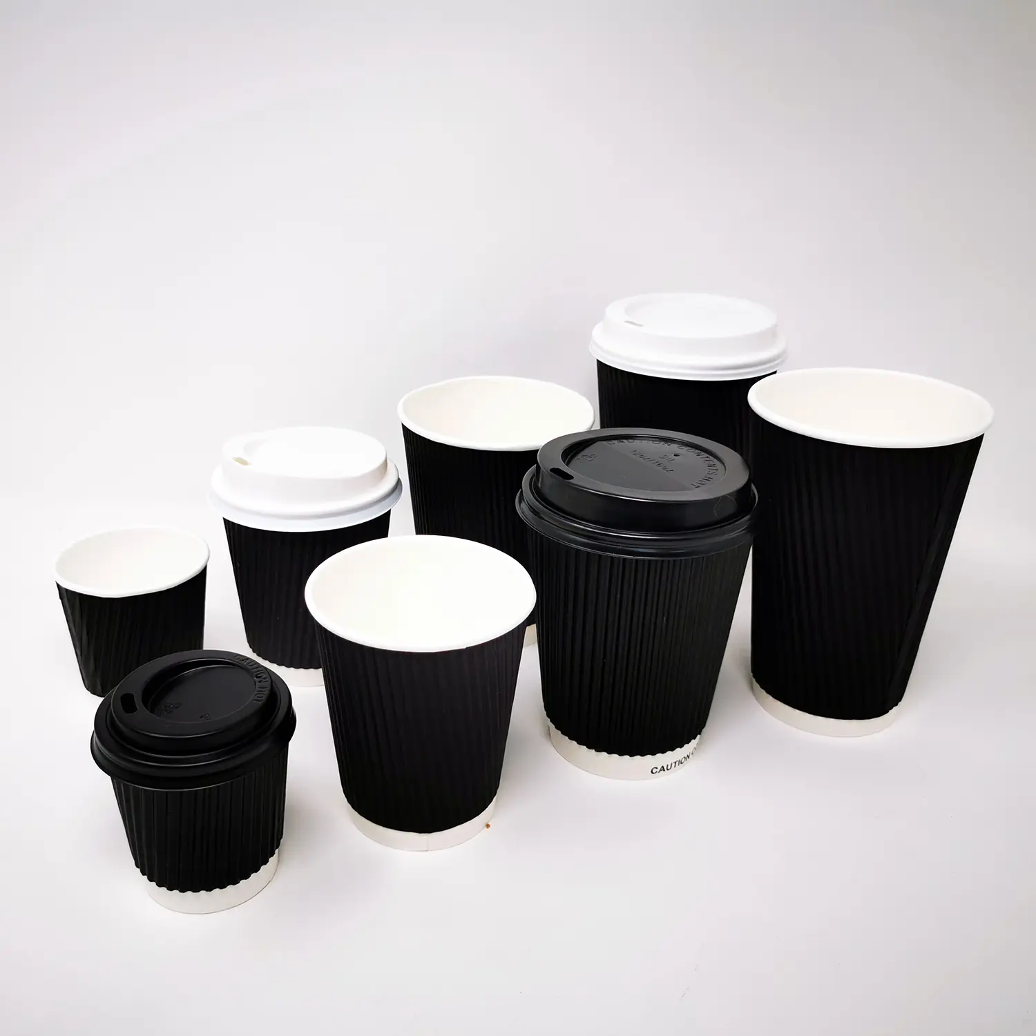 8oz Black Ripple Coffee Cup 2 8oz Black Ripple Coffee Cup - Image 2