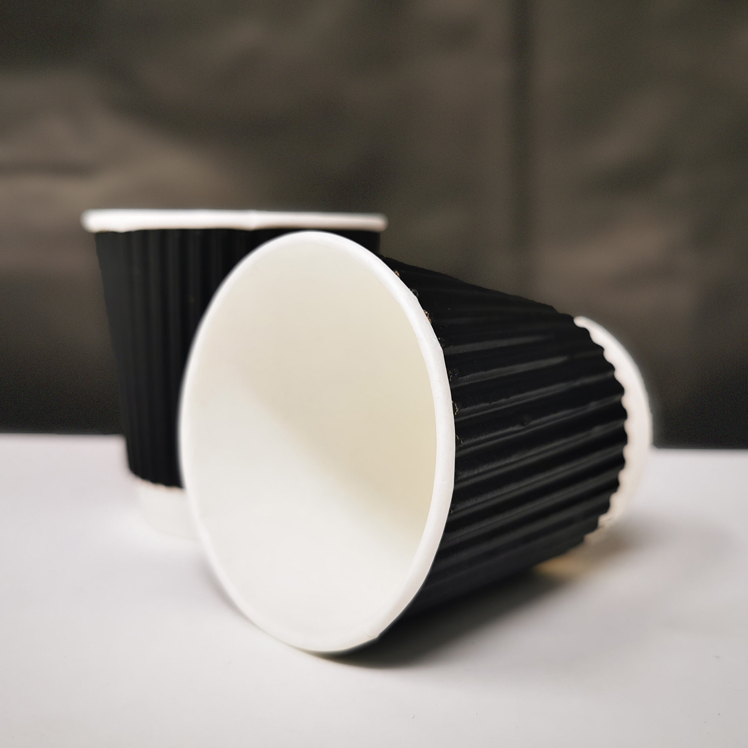 4oz Black Ripple Coffee Cup