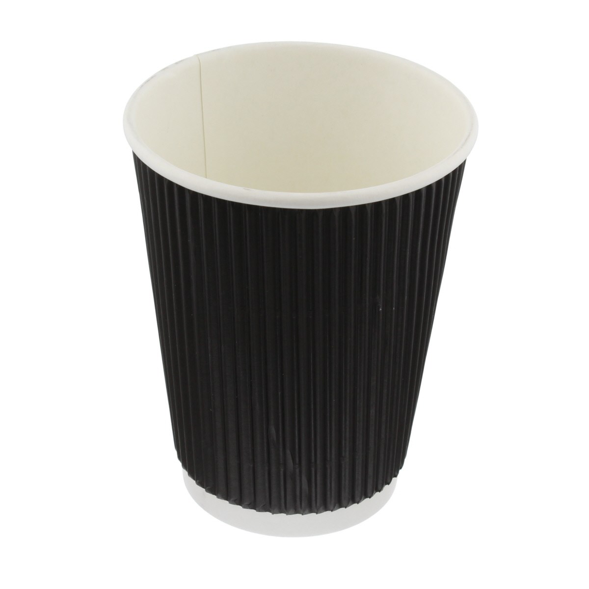 UK MANUFACTURER 1000 x 12oz BLACK 3-PLY RIPPLE DISPOSABLE PAPER COFFEE CUPS 