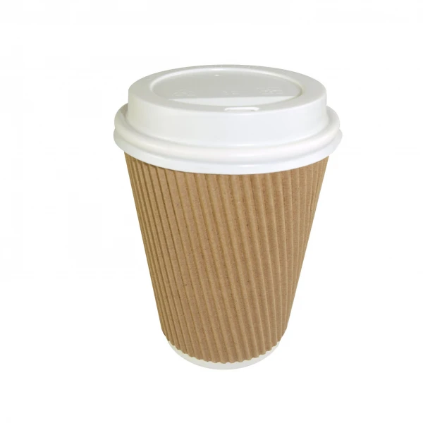 200 x 12oz BLACK 3-PLY RIPPLE DISPOSABLE PAPER COFFEE CUPS UK MANUFACTURER 