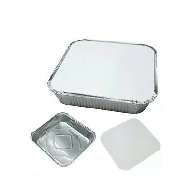 ALUMINIUM FOIL FOOD CONTAINERS LIDS NO.9 PERFECT FOR HOME AND TAKEAWAY USE 
