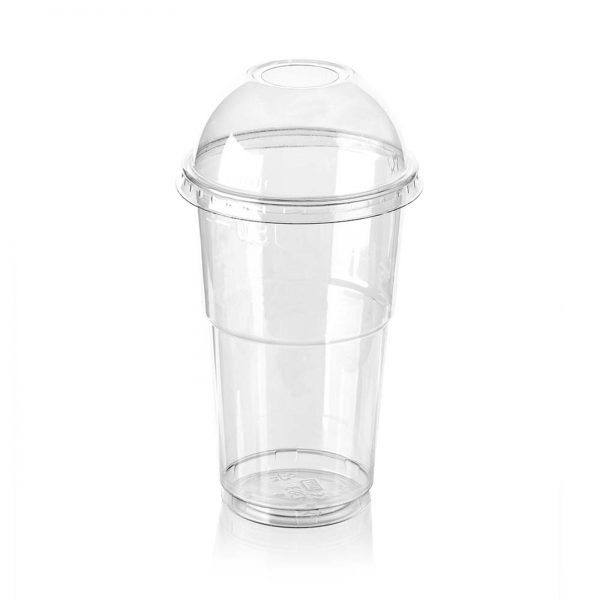 Clear Plastic 10oz Cups 300ml Domed Lid (WITH & WITHOUT HOLE), Reusable