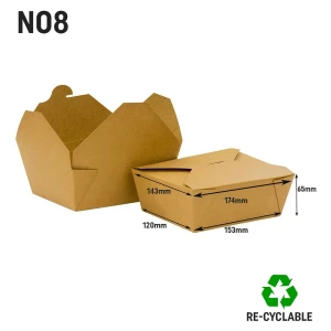 No 8 Kraft Food Takeaway Leakproof Box