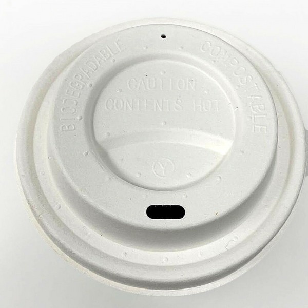 Compostable & Bagasse Lids 12oz Black Ripple Paper Coffee Cup Plastic Free 