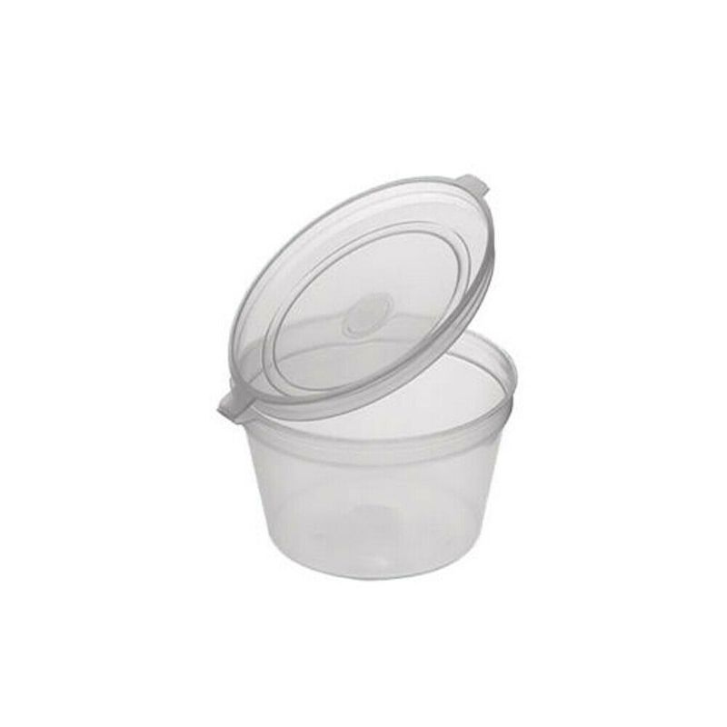 1oz Hinged Clear Plastic Portion Pot