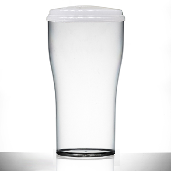 Elite Tulip 2 Pint Clear CE Nucleated & Lid - Case of 18