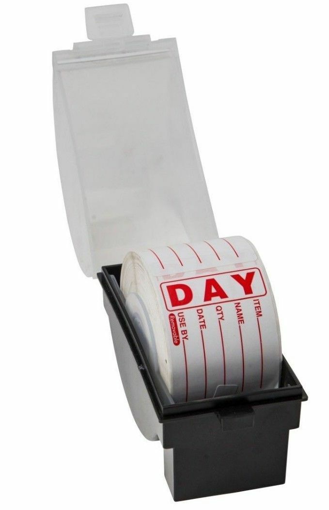 Dispenser & Red Prepped Food Date Labels Combo
