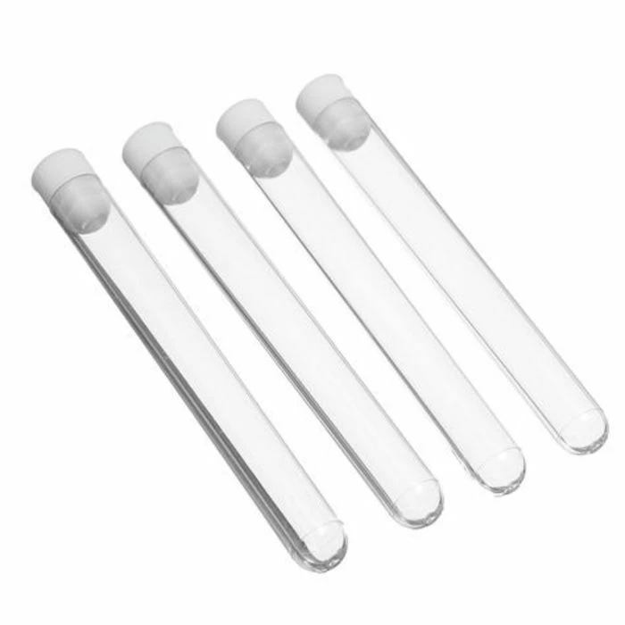 Clear Plastic Test Tubes & Caps 150 x 16mm (20ml) 1 Clear Plastic Test Tubes