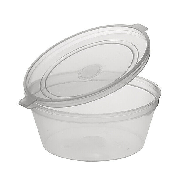 2oz Hinged Clear Plastic Portion Pot