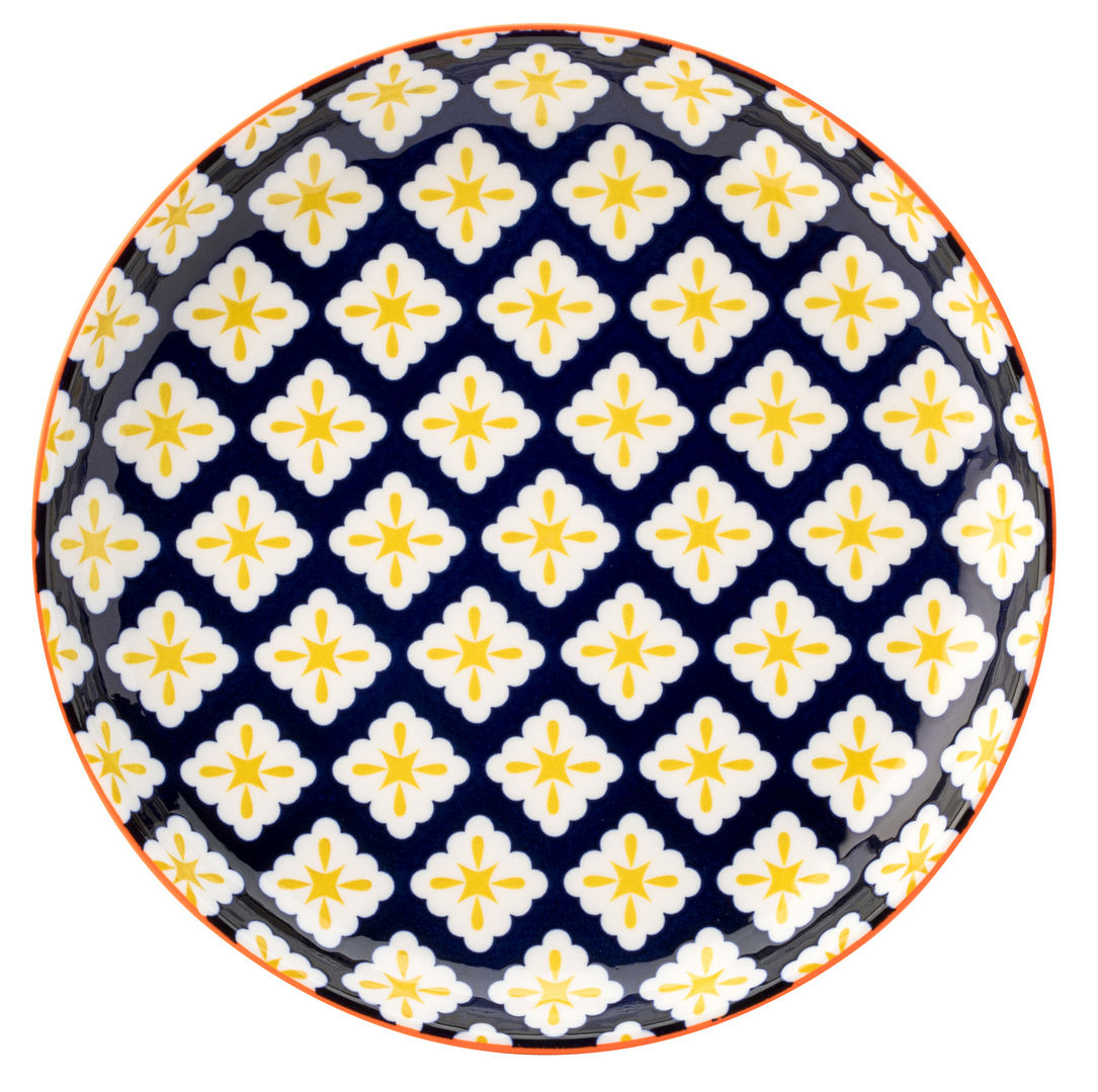 Cadiz Blue & Orange Plate 8" (20cm) - Pack of 6