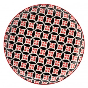 Cadiz Red & Black Plate 8" (20cm)