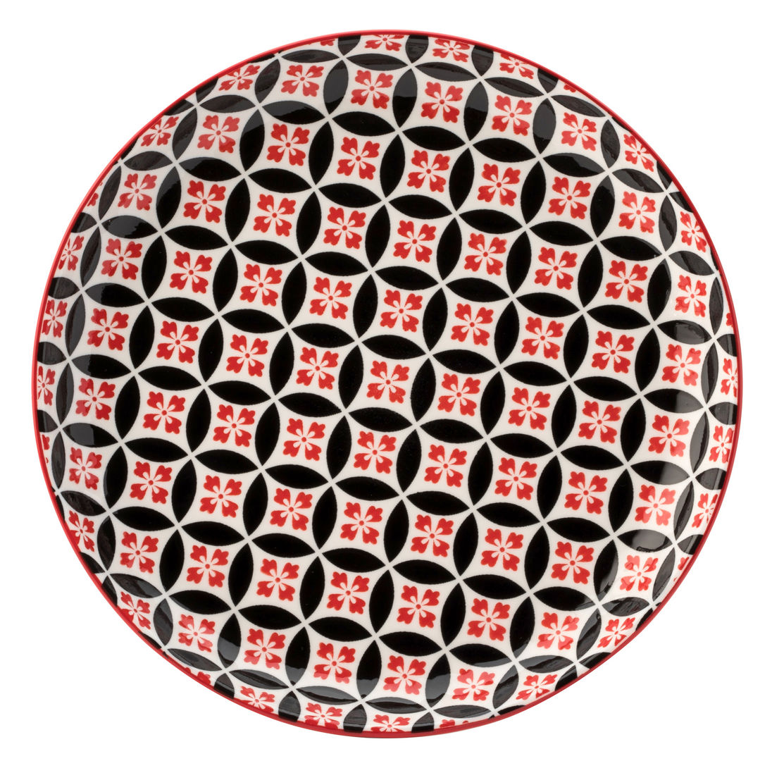 Cadiz Red & Black Plate 8" (20cm) - Pack of 6