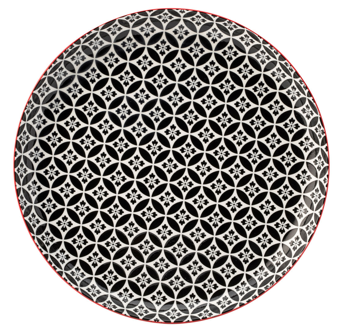 Cadiz Red & Black Plate 10.5" (27cm) - Pack of 6