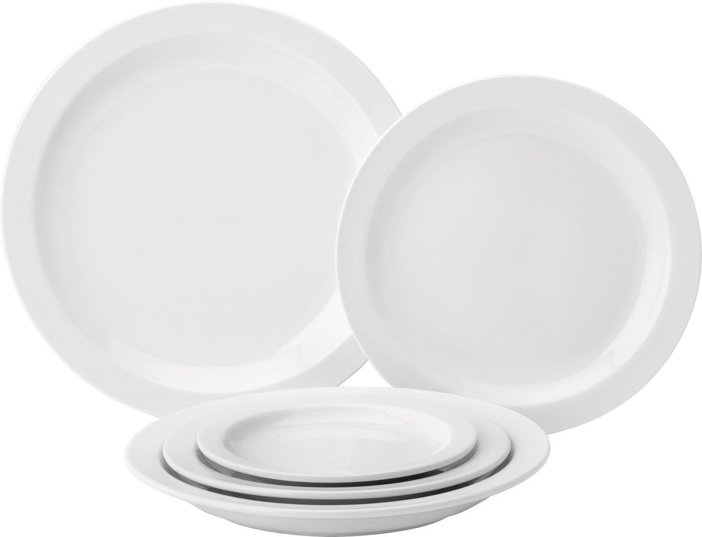 Pure White Narrow Rim Plate 8" (20.6cm) - Pack of 36