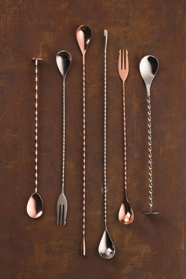 Teardrop Copper Cocktail Mixing Spoon 15.75"(40cm) - Pack of 12 2 Teardrop Copper Cocktail Mixing Spoon 15.75"(40cm) - Pack of 12 - Image 2