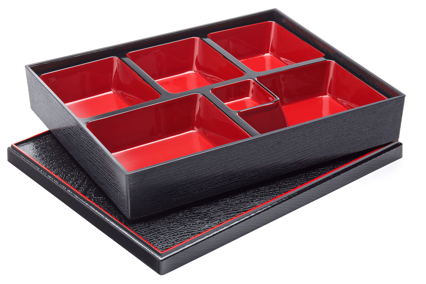 Bento Box 12 x 10" (31 x 25cm) 6 Compartment - Pack of 5