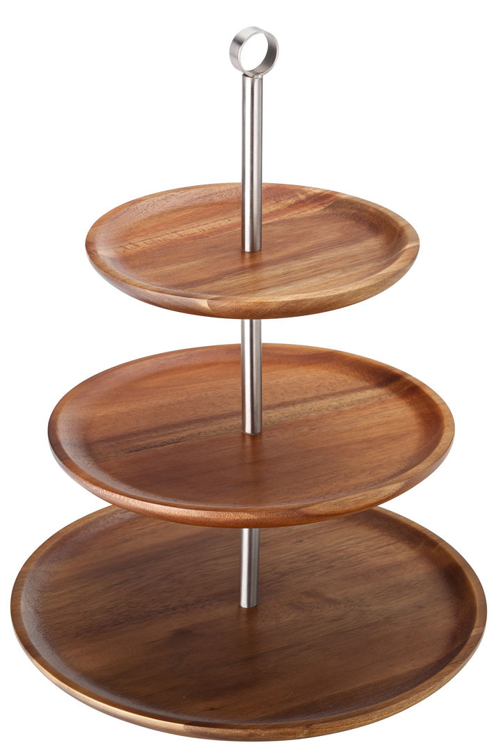 3 Tiered Acacia Sharing Platter 12, 9.75, 8.25" - Pack of 1