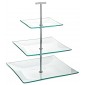 Aura 3 Tiered Square Glass Plate 9.75