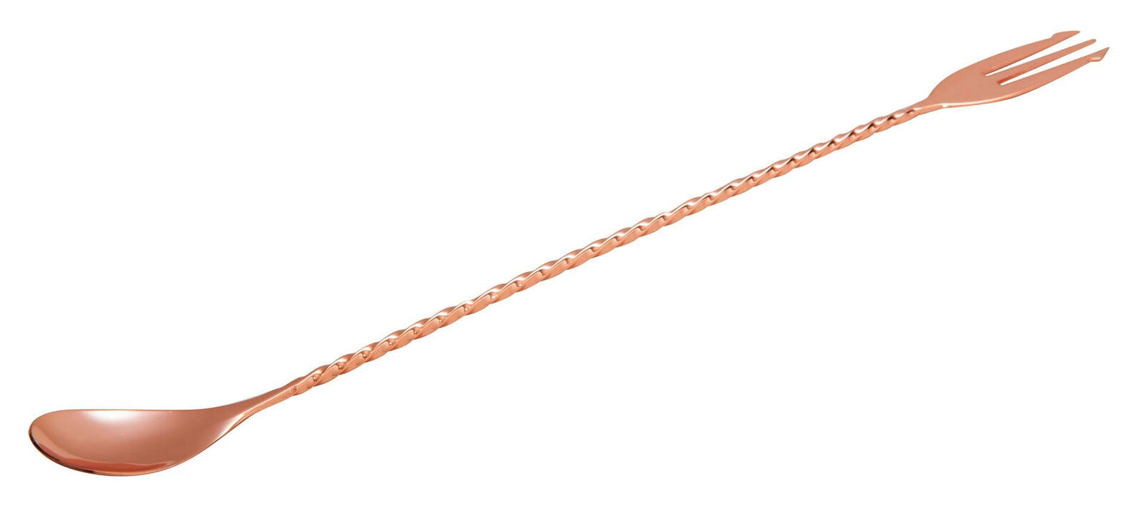 Professional Copper Mezclar Cocktail Spoon With Fork 30cm 1 copper spoon