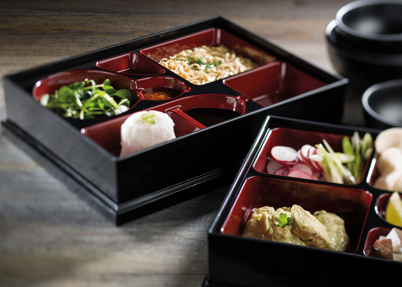 Luxe Bento Box (32.5 x 25.5 x 6.5cm) 5 compartment - Pack of 6 2 Luxe Bento Box (32.5 x 25.5 x 6.5cm) 5 compartment - Pack of 6 - Image 2